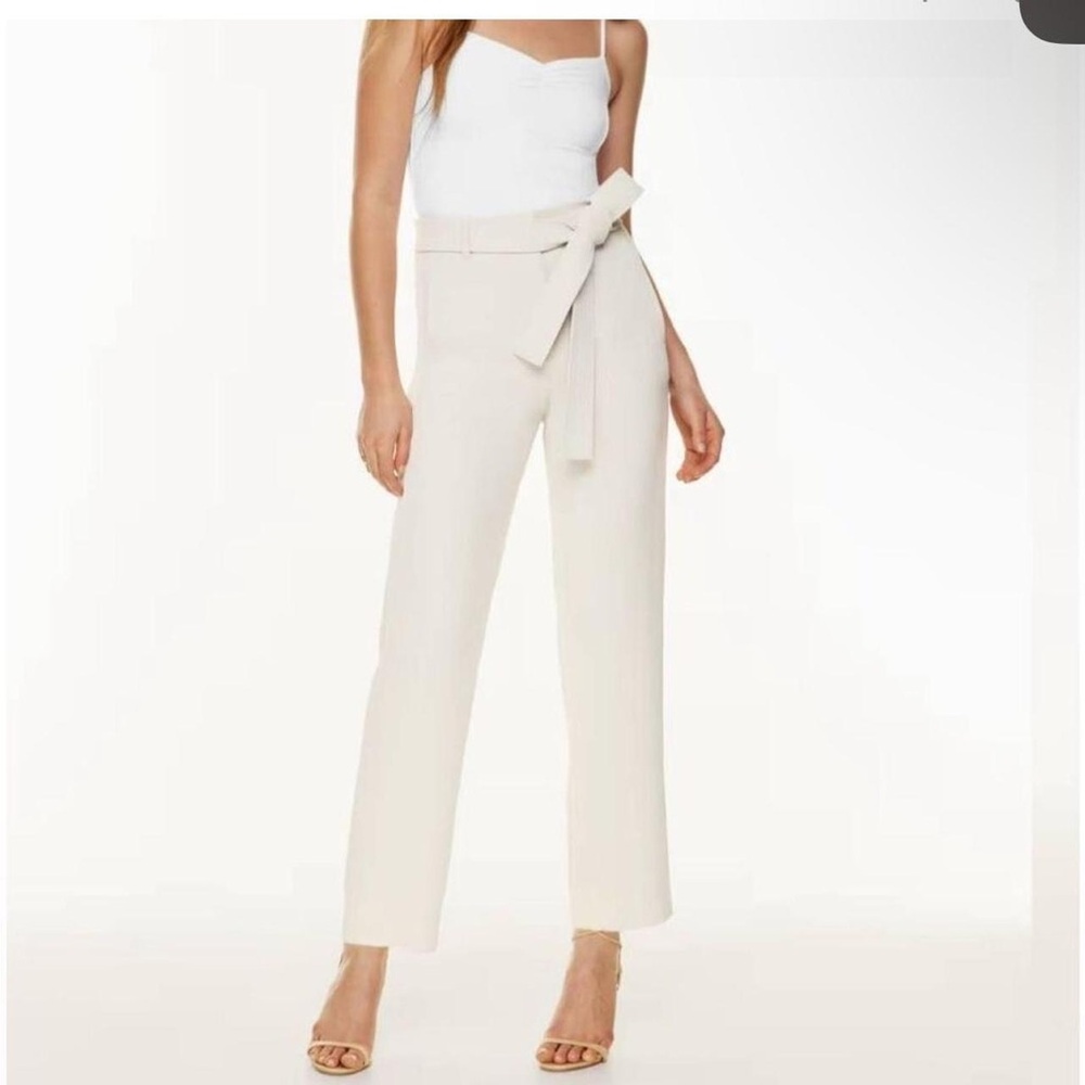 Wilfred Aritzia Front Tie Pant in cream